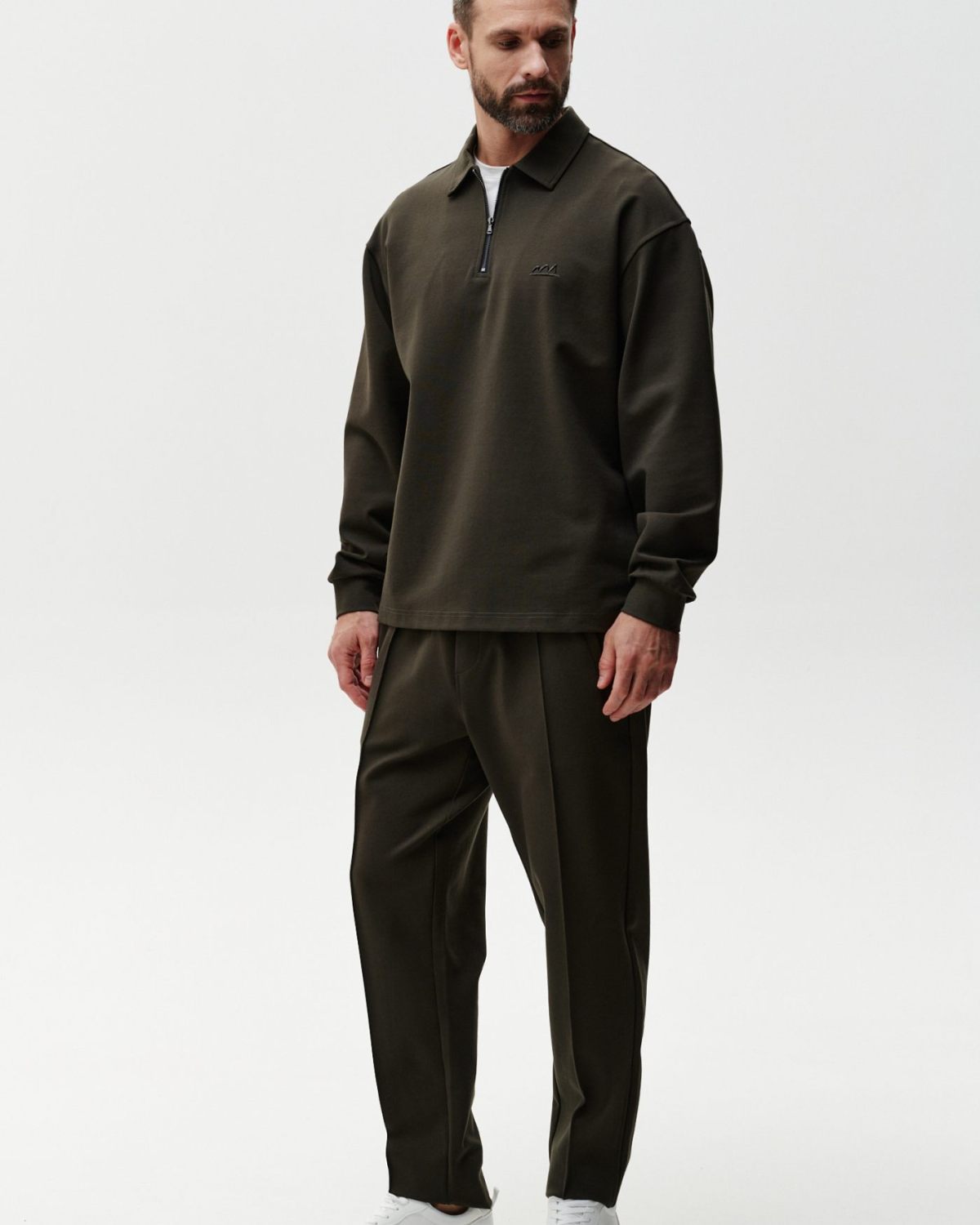 Джемпер с воротником на молнии Classic Nikasport, 3M5CL32E1-15DRK/GRN13, цвет темный хаки