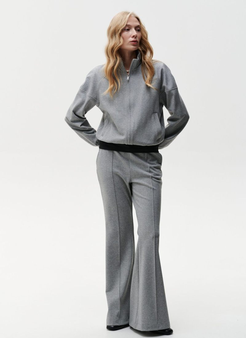 Джемпер с высоким воротом на молнии Office Core Nikasport, 2W2OC31E1-47GRY/MLG69, цвет серый меланж