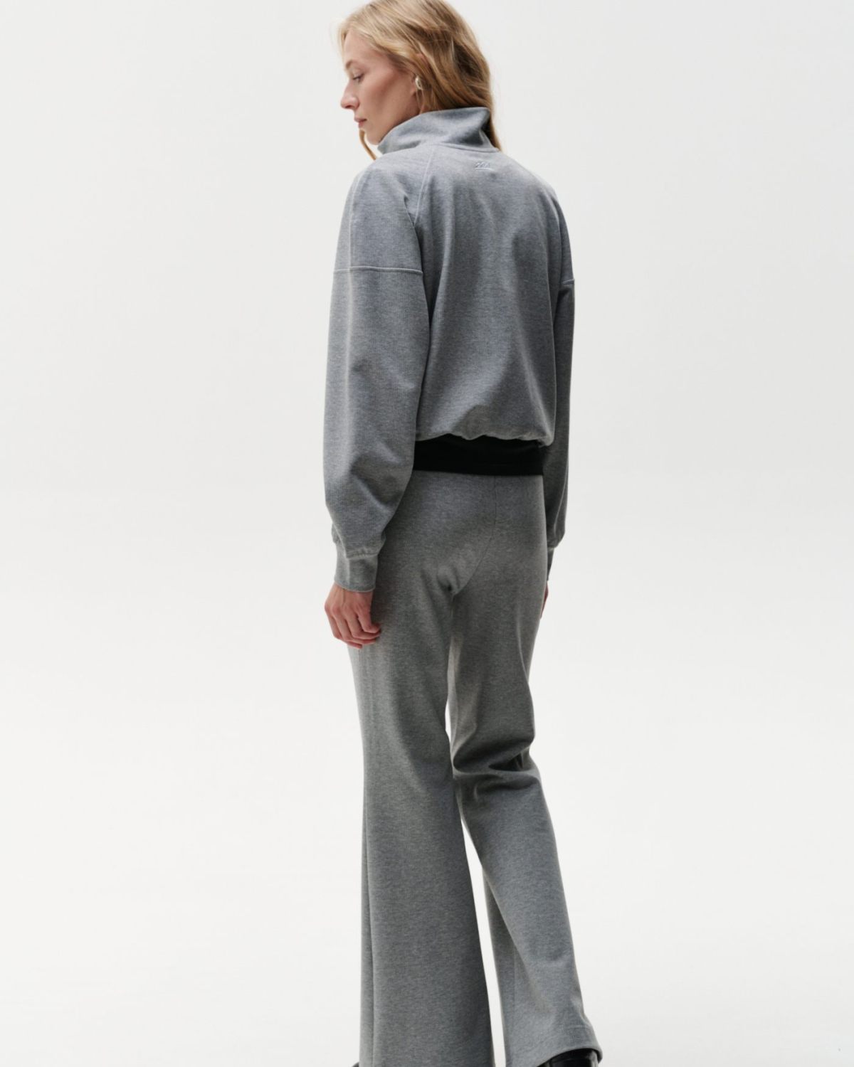 Джемпер с высоким воротом на молнии Office Core Nikasport, 2W2OC31E1-47GRY/MLG69, цвет серый меланж