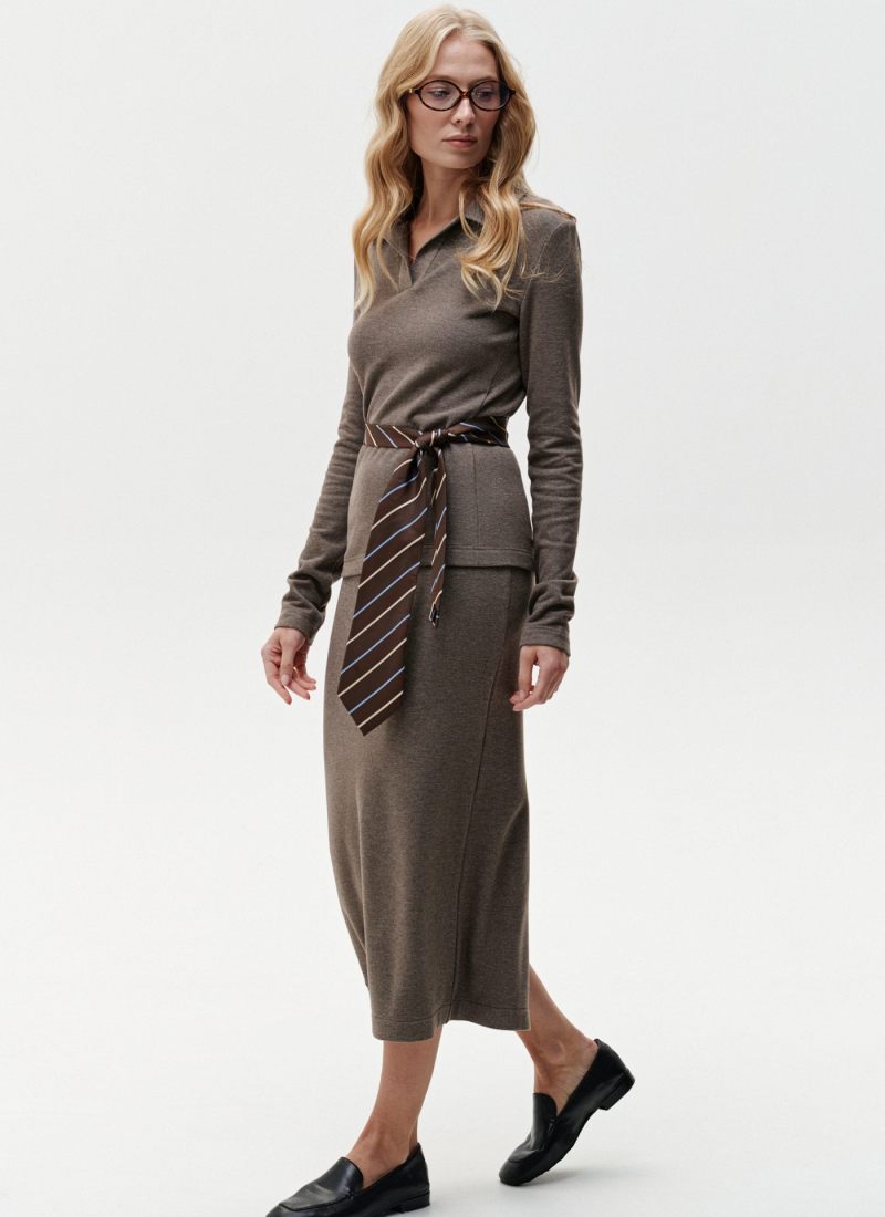 Лонгслив-поло Office Core Nikasport, 1W2OC48E1-25CAP68, цвет капучино