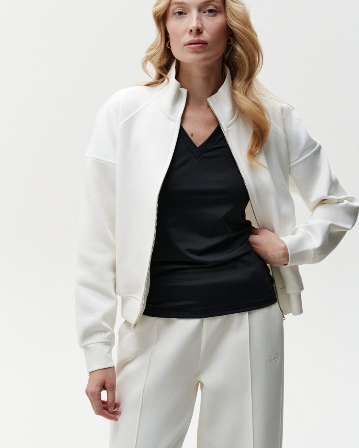 Джемпер с высоким воротом на молнии Pure Nikasport, W4PR31-ECR, цвет экрю