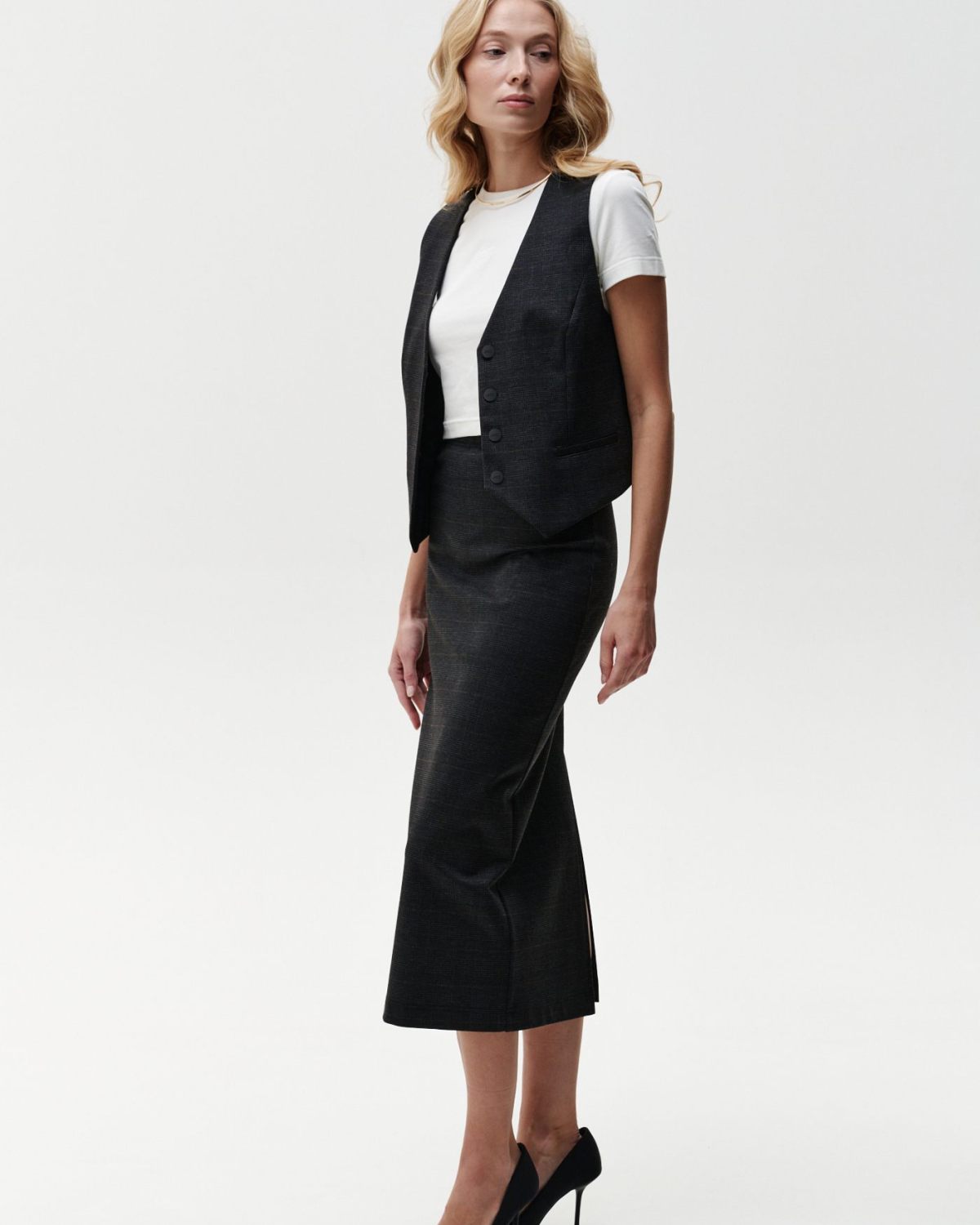 Юбка длинная c разрезом сзади Office Core Nikasport, 1W3OC123W-15MLT69, цвет черный