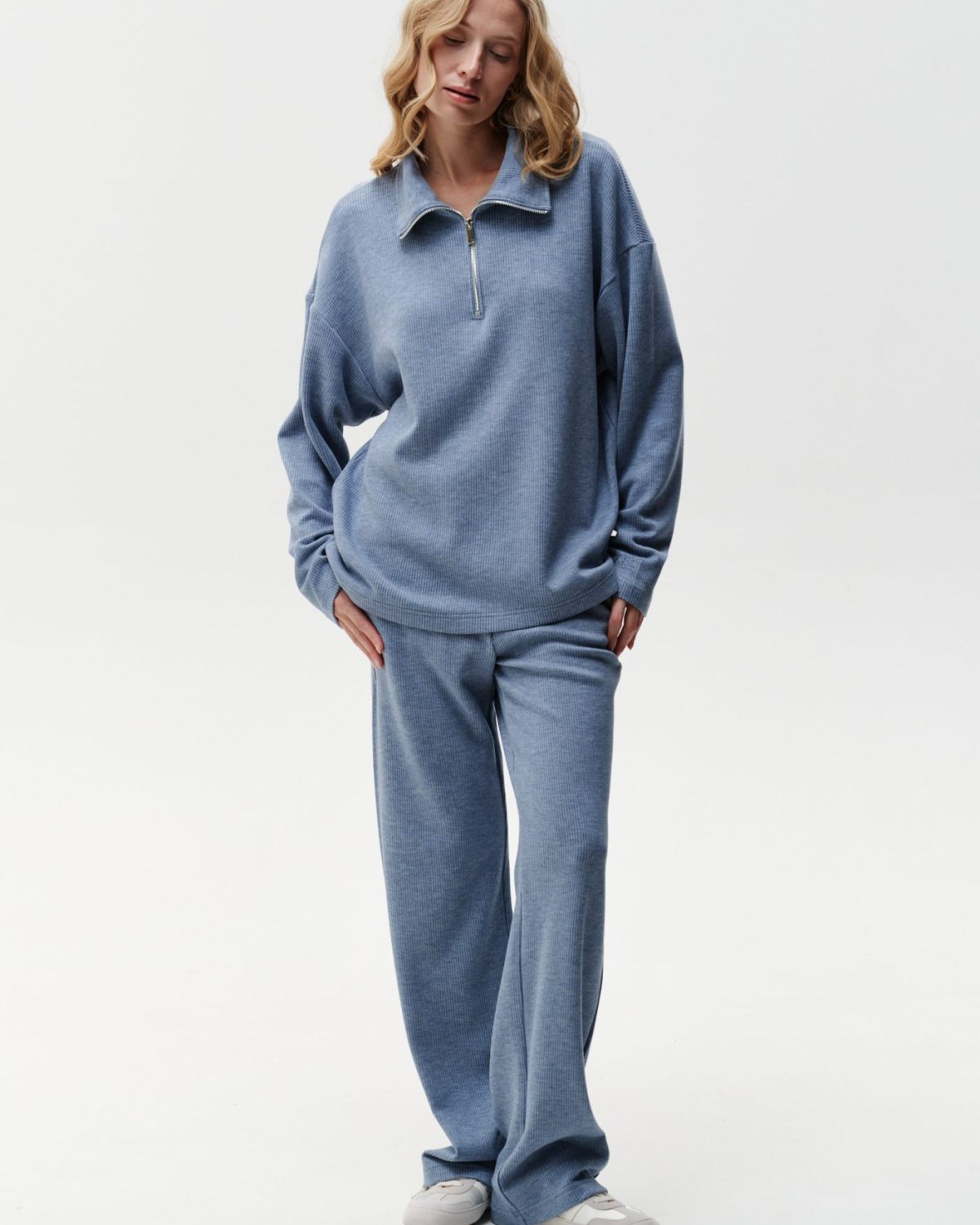 Джемпер с воротником на молнии Softwear SOBOI, 2W4SW32E1-25LGT/BLU78, цвет голубой
