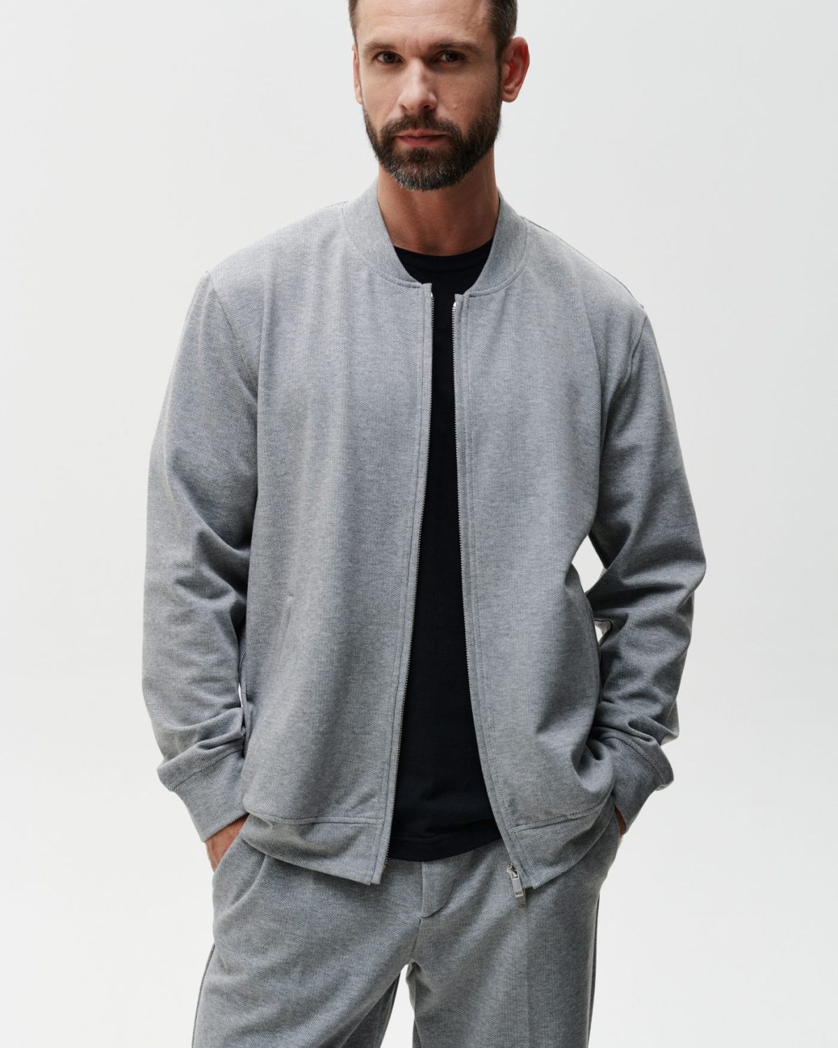 Джемпер на молнии Office Core Nikasport, 2M2OC31E1-25GRY/MLG10, цвет серый