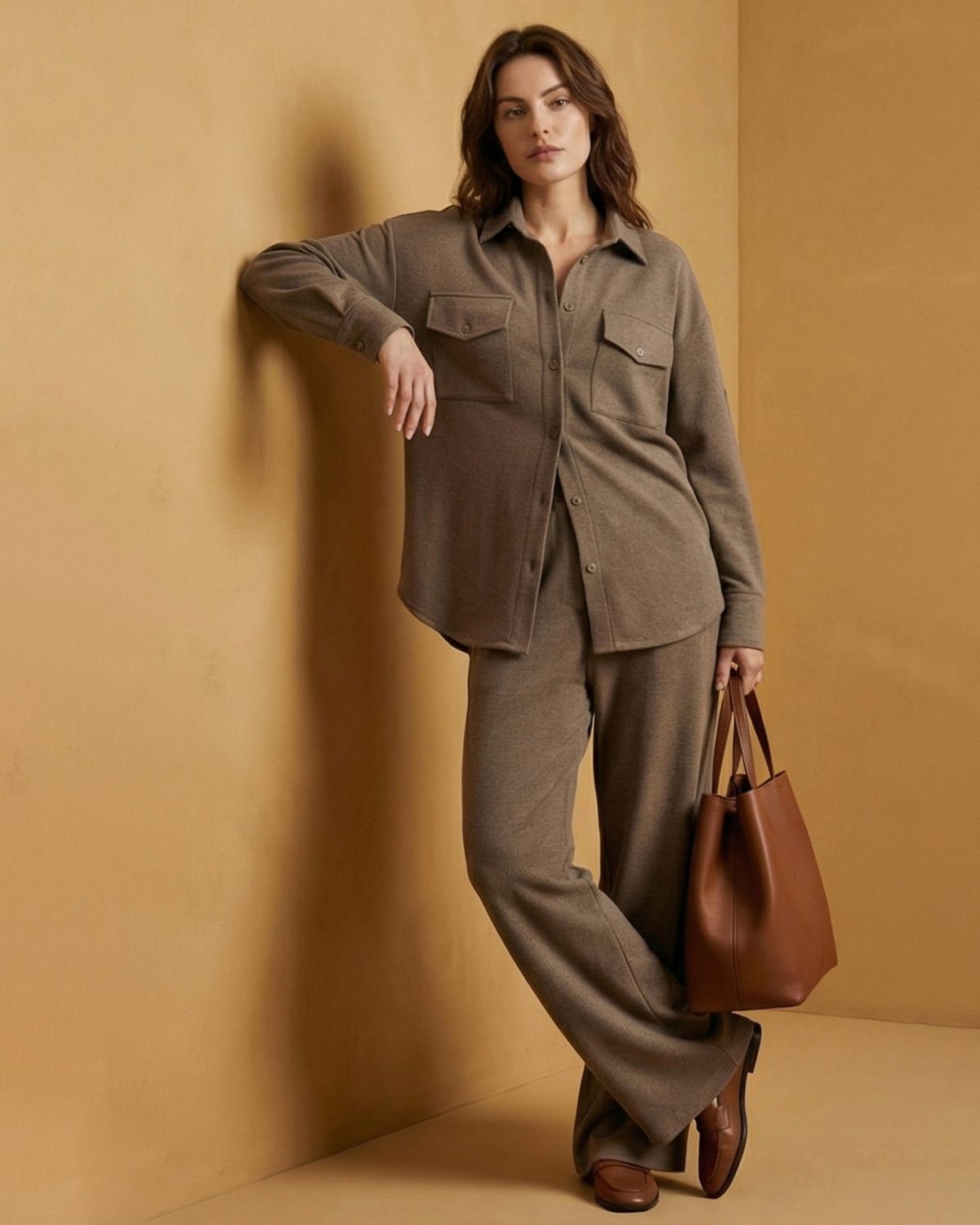 Брюки широкие Маруся Relaxed Softwear SOBOI, SBW4SW84W-25CAP107, цвет кофейный