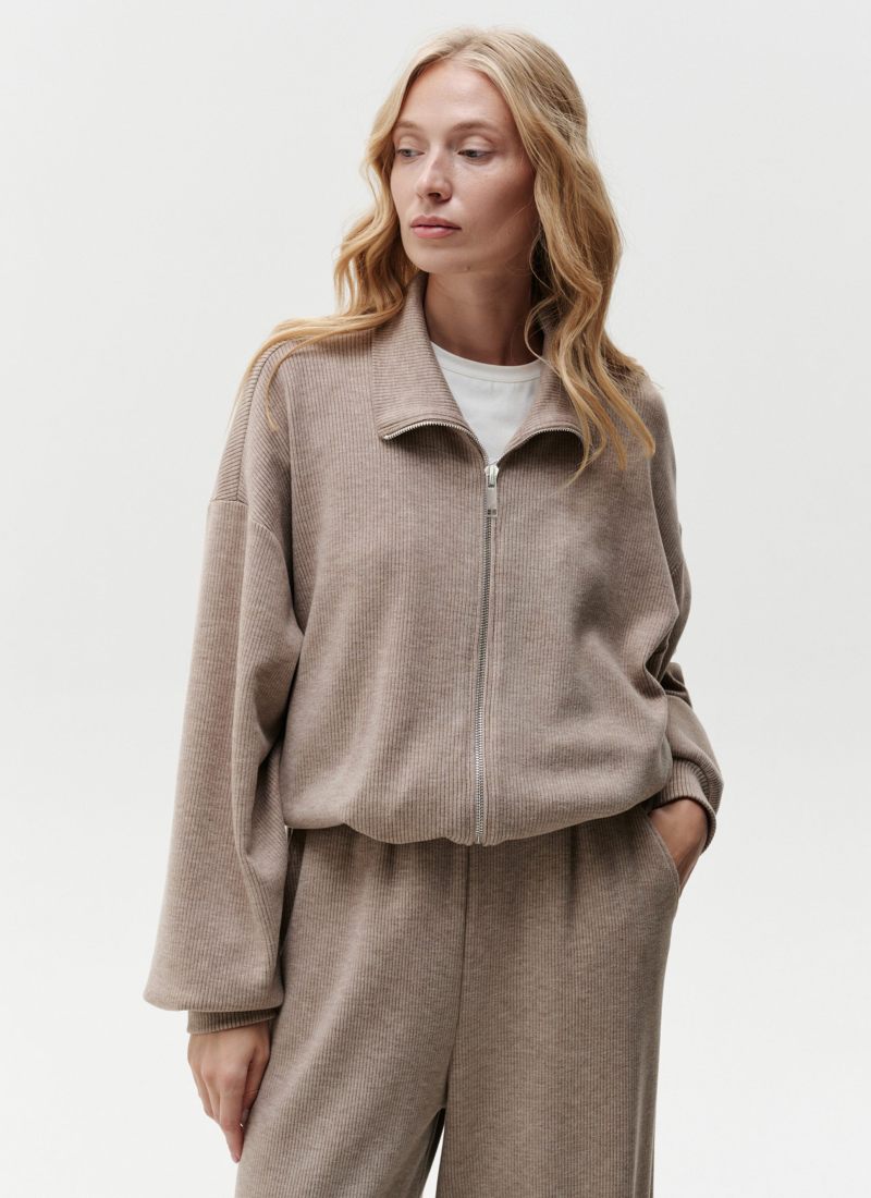 Джемпер на молнии с воротником-стойкой Softwear SOBOI, 2W4SW314E1-25BGE/MLG67, цвет бежевый