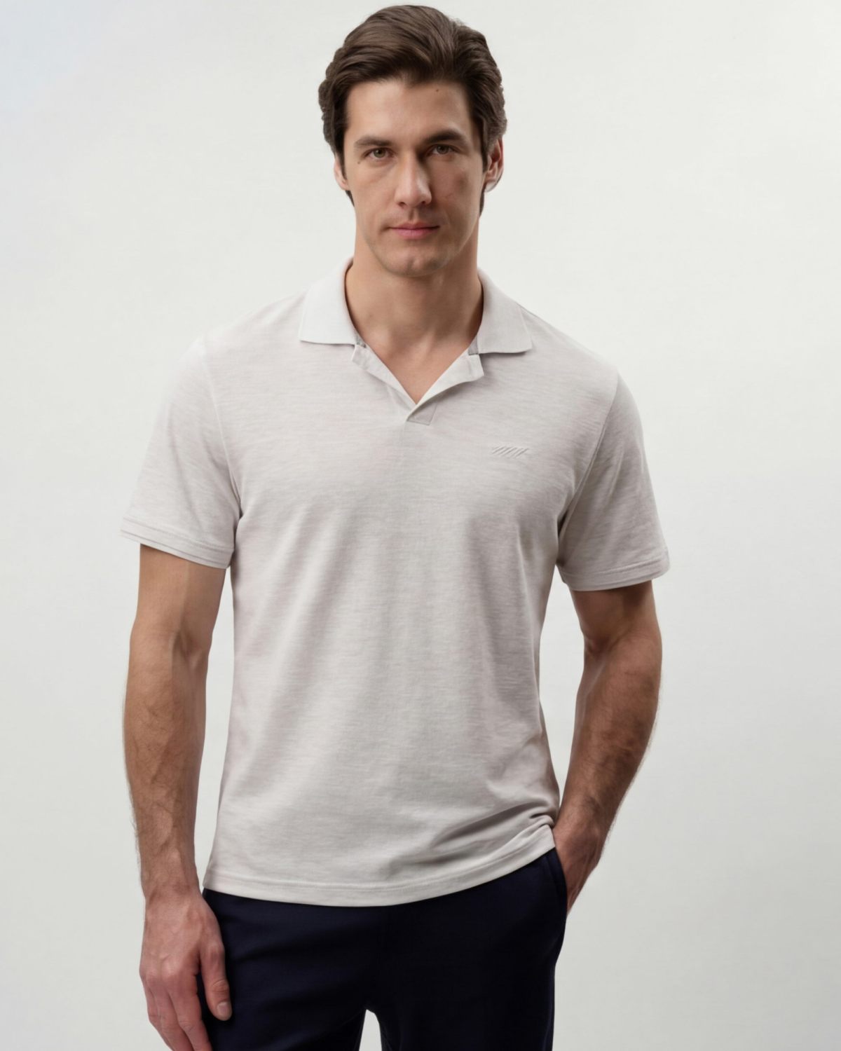 Поло SOBOI, M5CLP412-GRY/MLG, цвет серый меланж