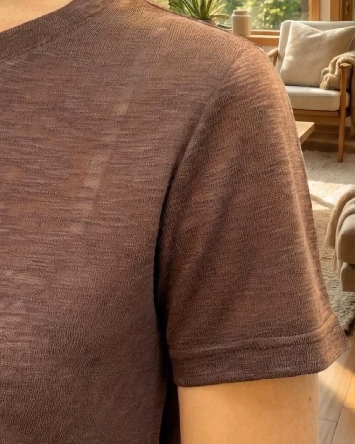 Футболка Home SOBOI, SBW9HM42W-25CHO95, цвет шоколадный