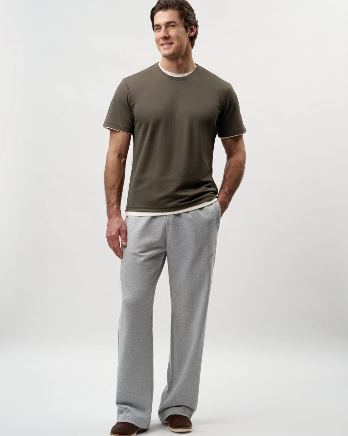 Брюки широкие Classic Nikasport, M5CL84-GRY/MLG, цвет серый меланж