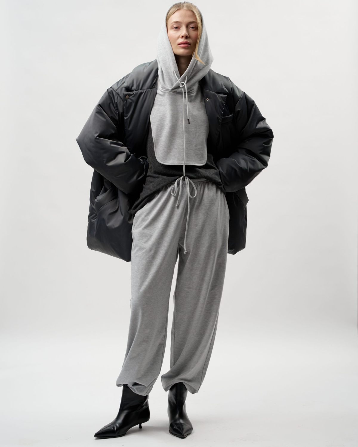 Капюшон Unisex из хлопка Classic Nikasport, U5CL141-GRY/MLG, цвет серый меланж