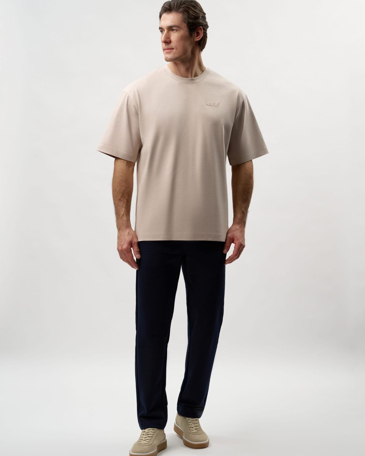 Футболка Oversize из плотного хлопка Classic Nikasport, CL12-M11-BGE, цвет бежевый