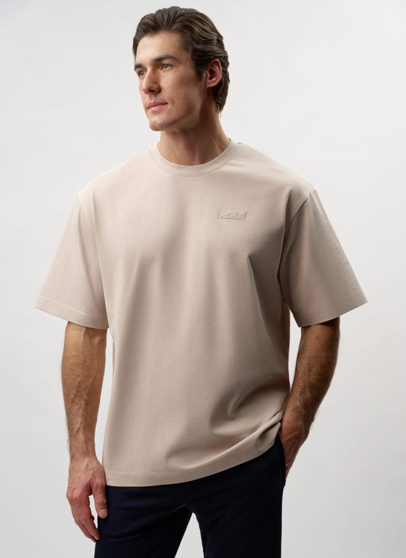 Футболка Oversize из плотного хлопка Classic Nikasport, CL12-M11-BGE, цвет бежевый