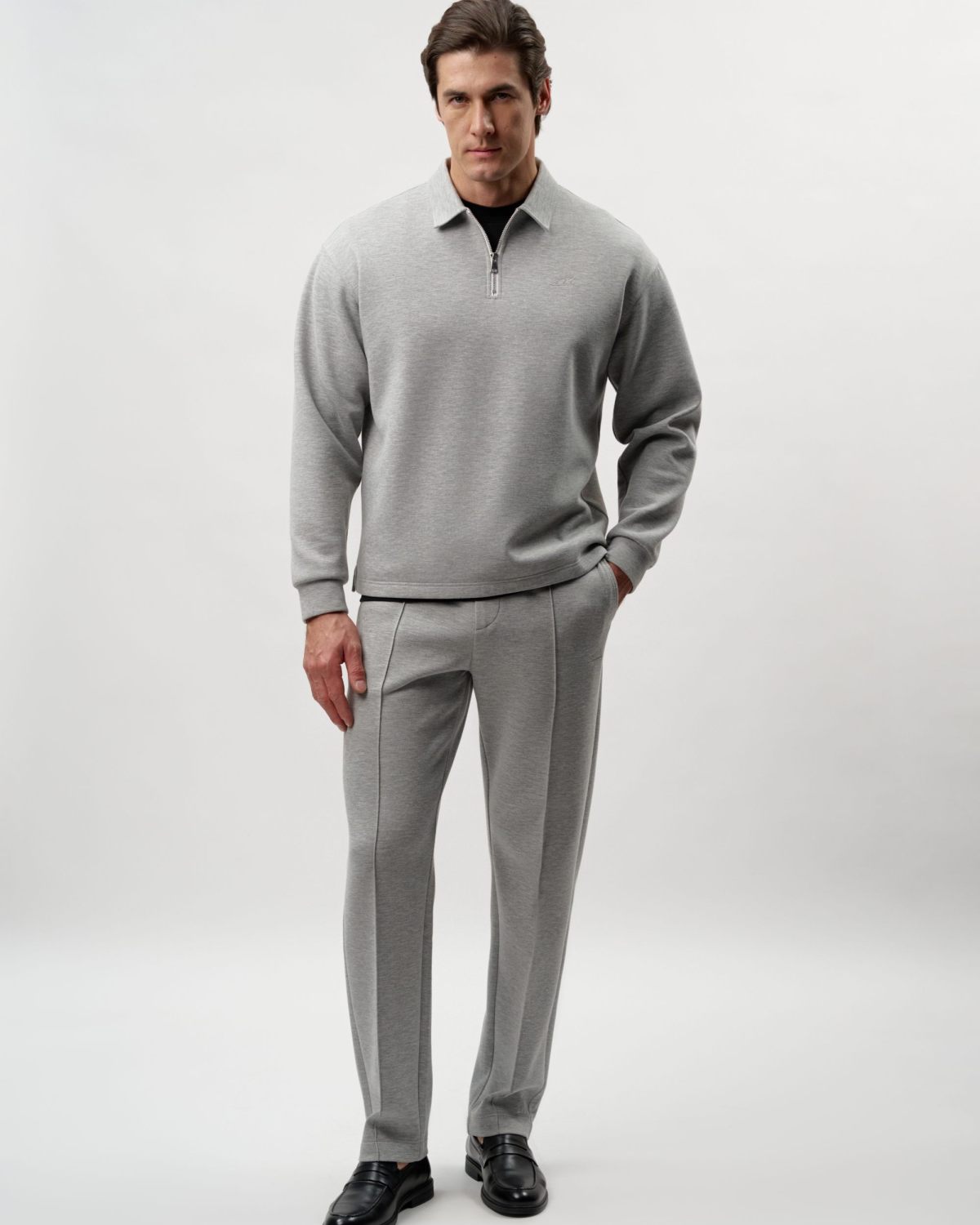 Джемпер с воротником на молнии Pure Nikasport, M5CLP33-GRY/MLG, цвет серый меланж