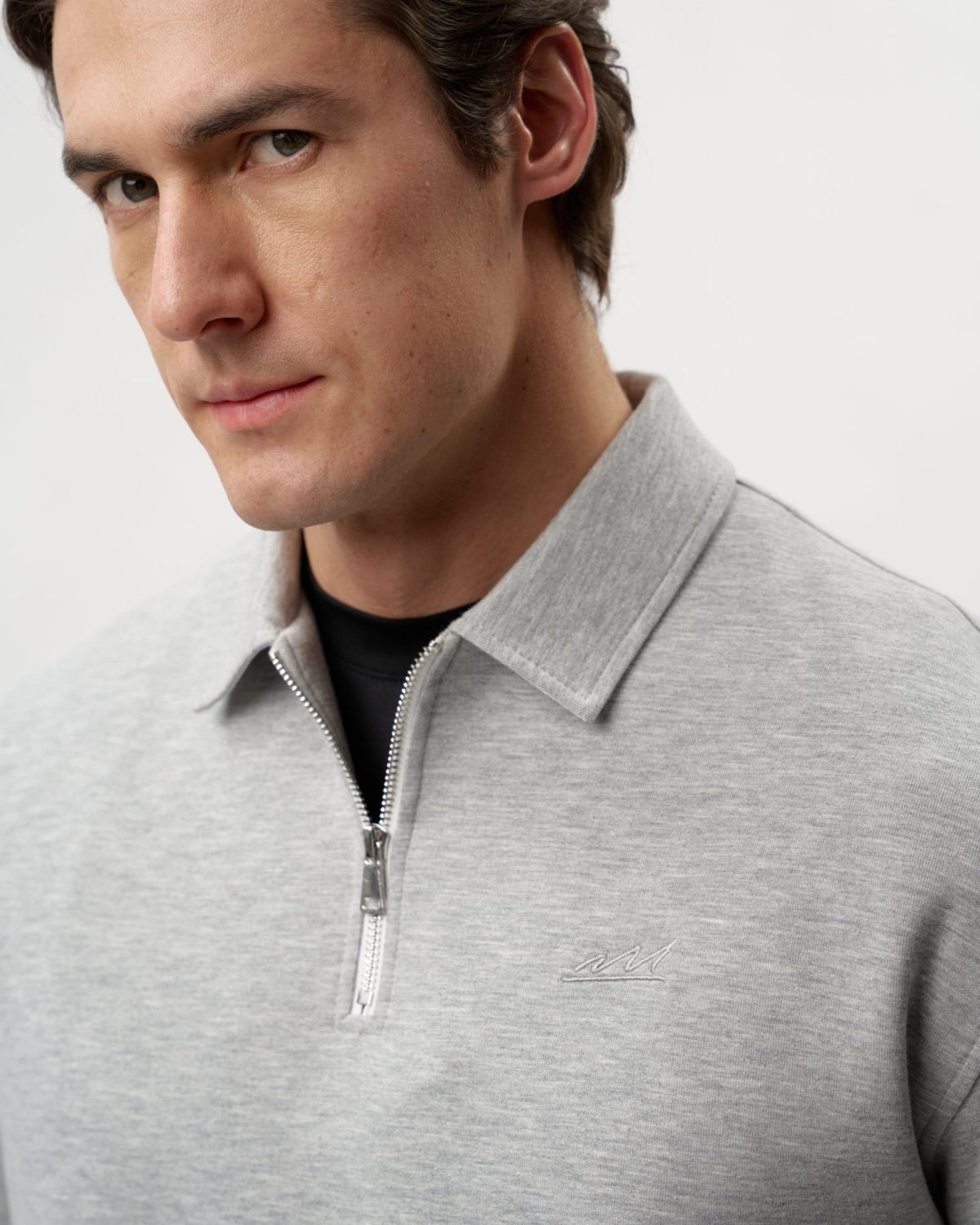 Джемпер с воротником на молнии Pure Nikasport, M5CLP33-GRY/MLG, цвет серый меланж