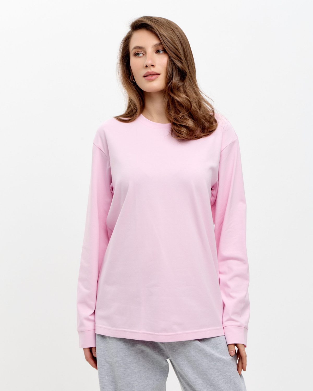 Лонгслив Oversize Oops SOBOI, W4OPS44-LGT/PNK, цвет розовый