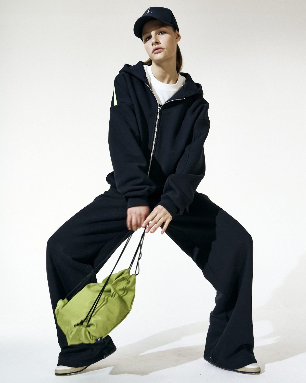 Брюки широкие SOBOI, INF52-W92-BLK, цвет черный