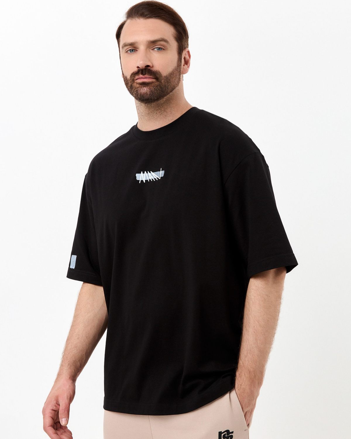 Футболка Oversize Oops SOBOI, M4OPS43-BLK, цвет черный