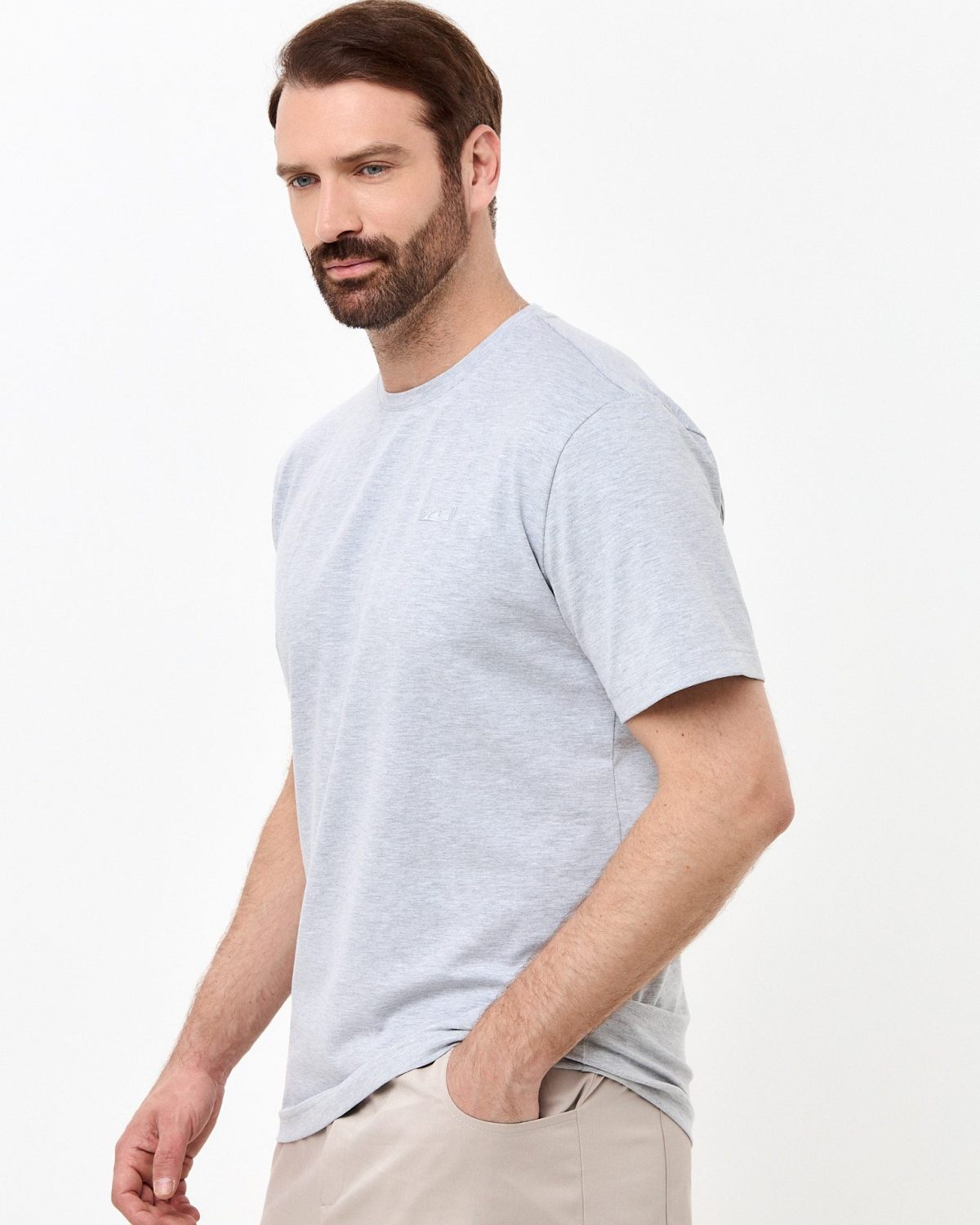 Футболка SOBOI, M5CL42-GRY/MLG, цвет серый меланж