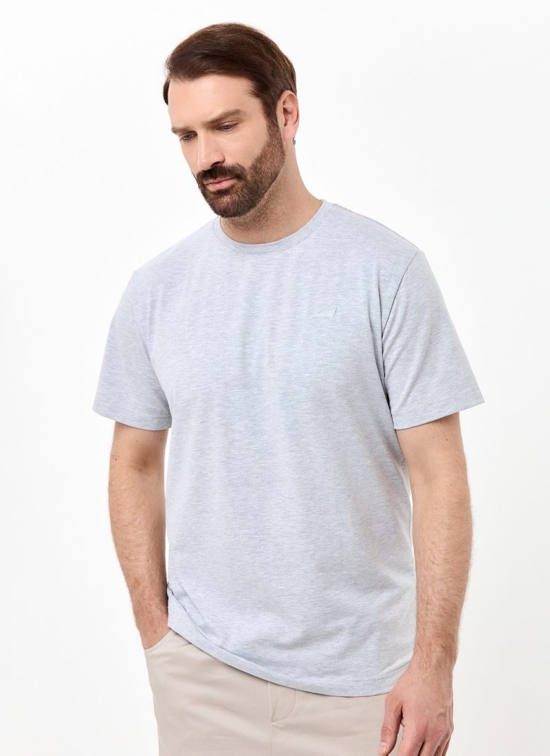 Футболка Regular Classic SOBOI, M5CL42-GRY/MLG, цвет серый меланж