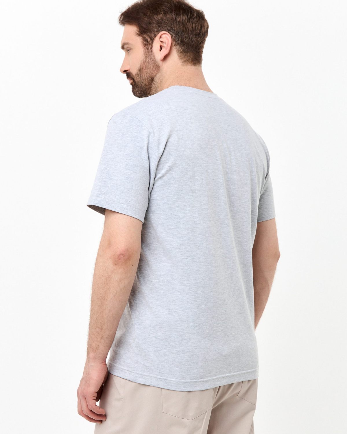 Футболка Regular Classic SOBOI, M5CL42-GRY/MLG, цвет серый меланж