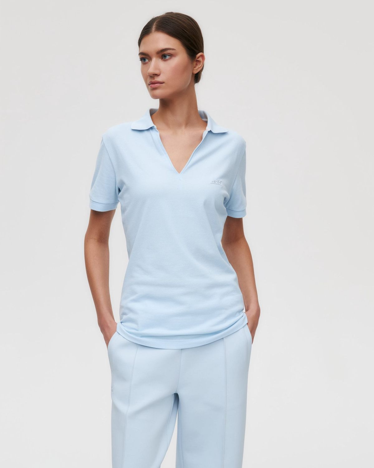 Поло Regular Pure SOBOI, W5CLP412-LGT/BLU, цвет голубой