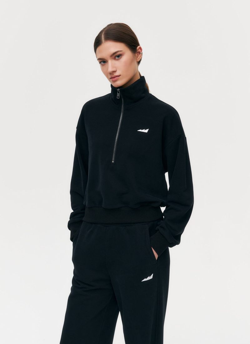 Джемпер с воротником стойкой на молнии  Classic Nikasport, W5CL32-BLK, цвет черный