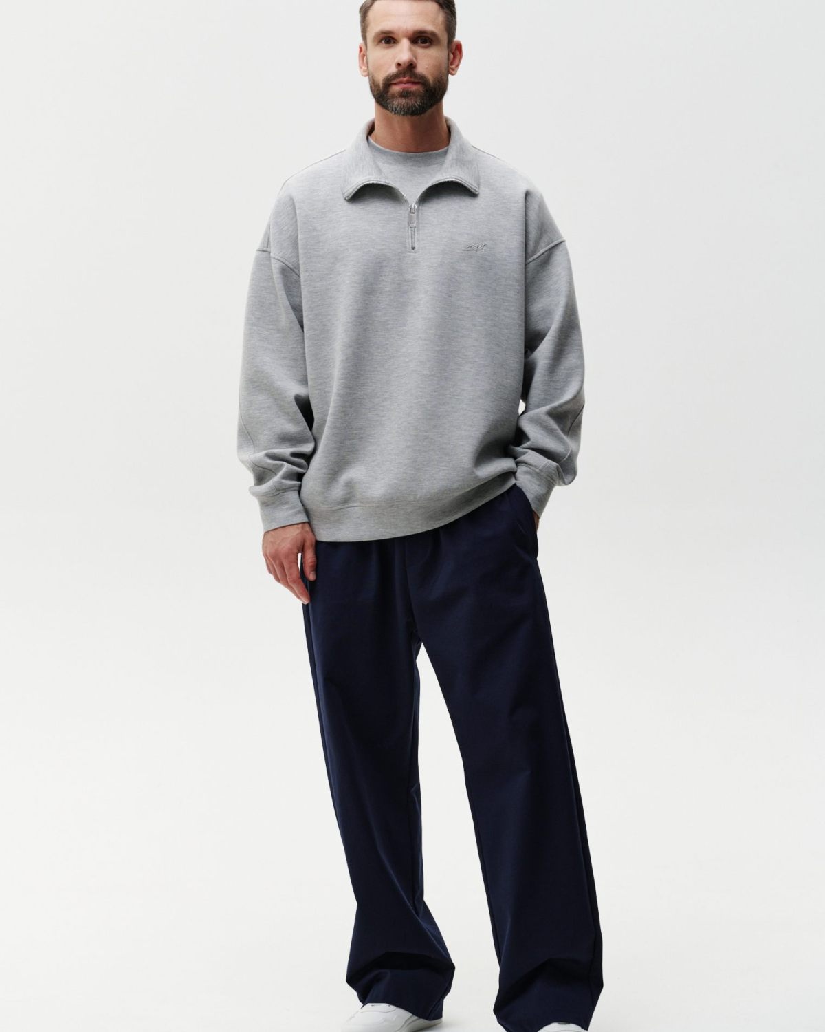 Джемпер с воротником стойкой на молнии Pure Nikasport, 3M3PR32E1-13GRY/MLG21, цвет серый