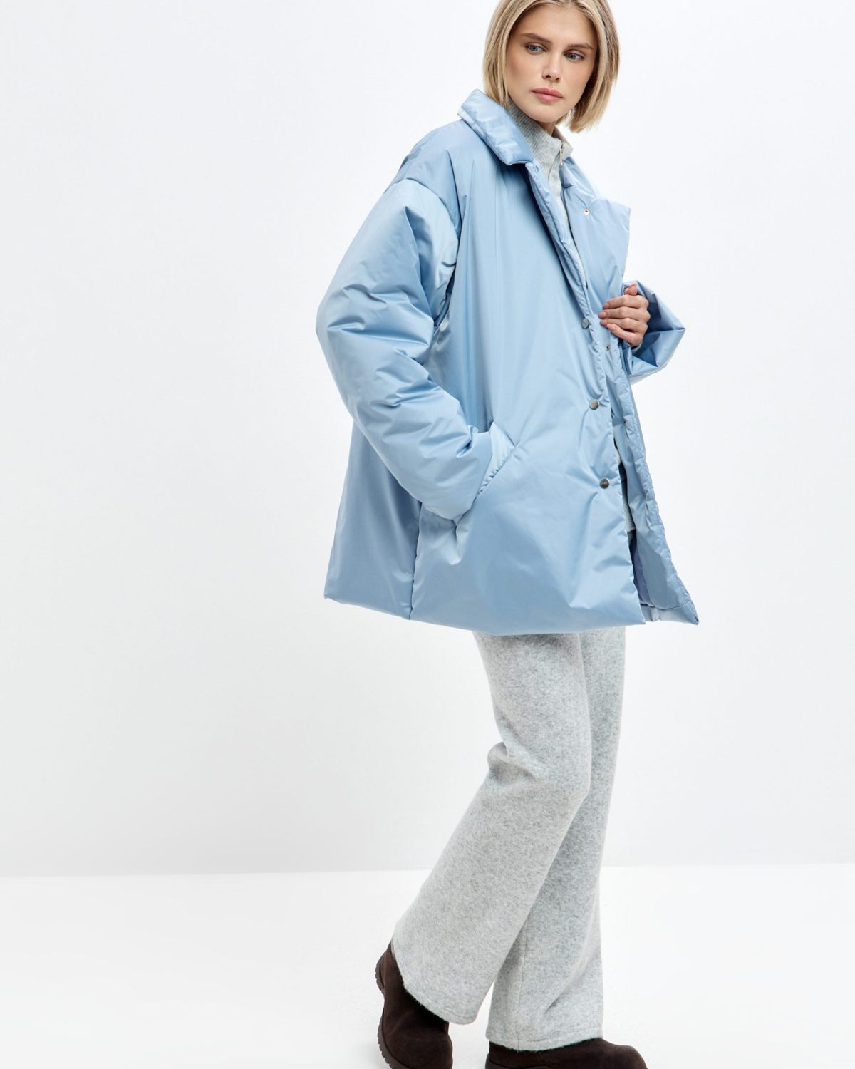 Утепленное пальто Pure Nikasport, 1W8PR110W-47LGT/BLU40, цвет голубой