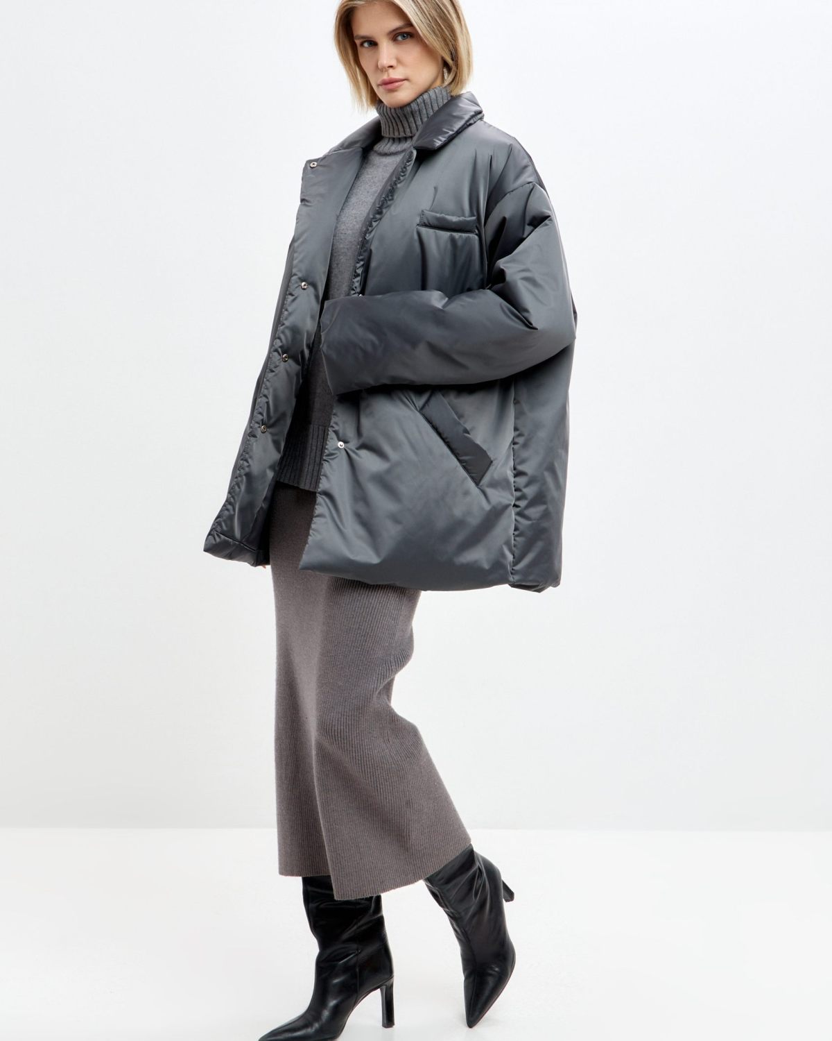 Утепленное пальто Pure Nikasport, 1W8PR110W-47GPH40, цвет графит