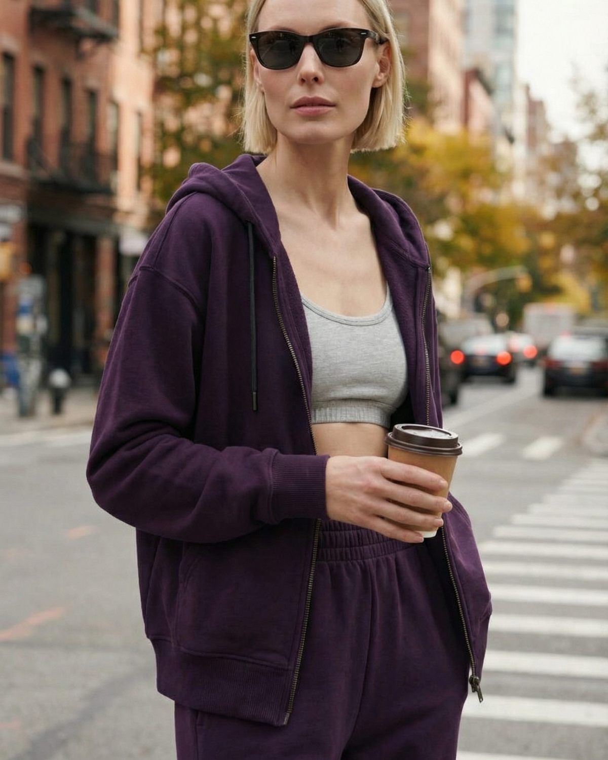 Худи на молнии Classic SOBOI, W5CL34-PLM, цвет сливовый