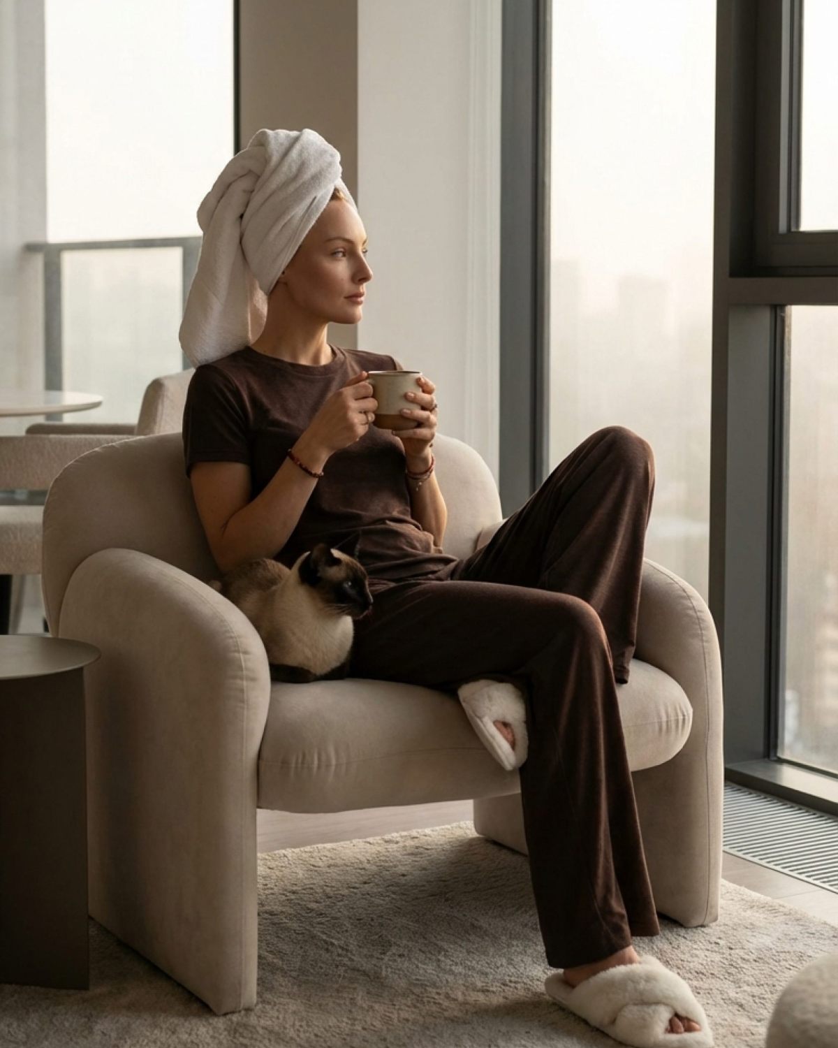 Футболка Home SOBOI, SBW9HM42W-25CHO95, цвет шоколадный