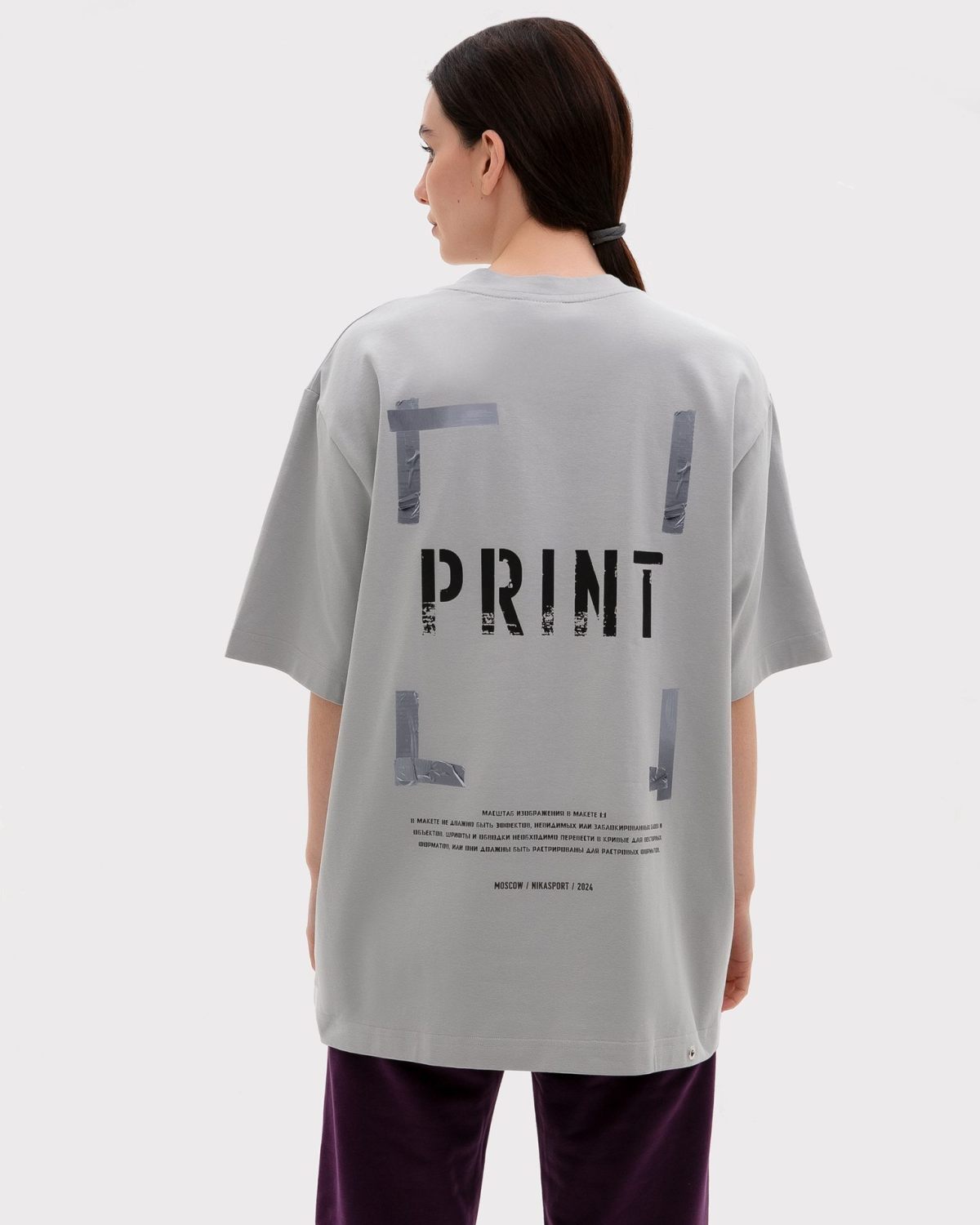 Футболка Oversize Oops SOBOI, W4OPS43-GRY, цвет серый