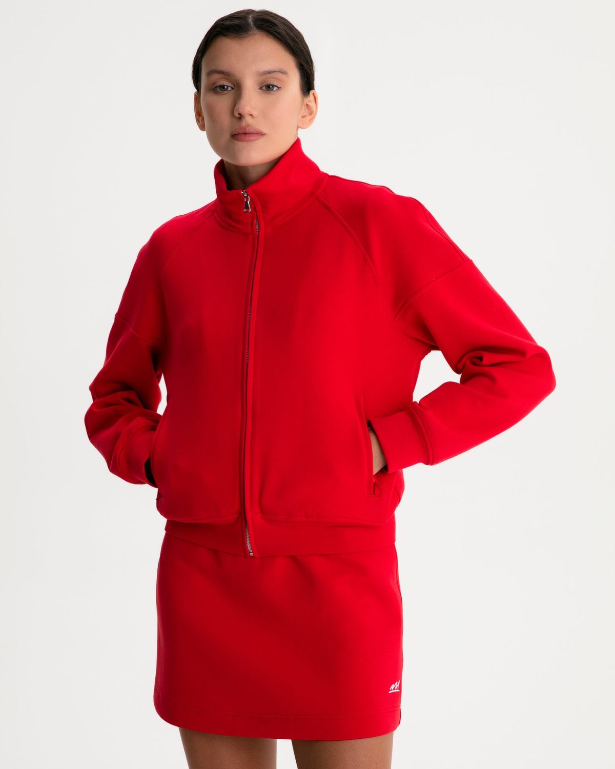 Джемпер с высоким воротом на молнии Pure Nikasport, W4PR31-RED, цвет красный