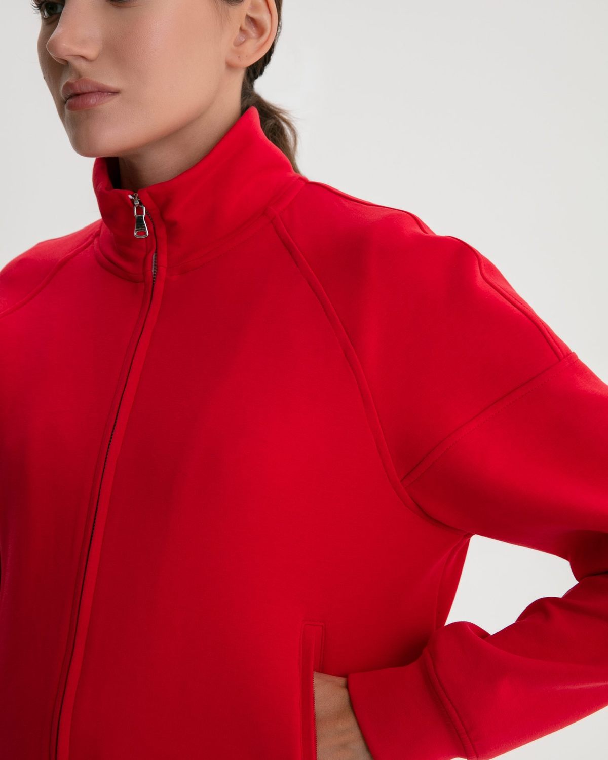 Джемпер с высоким воротом на молнии Pure Nikasport, W4PR31-RED, цвет красный