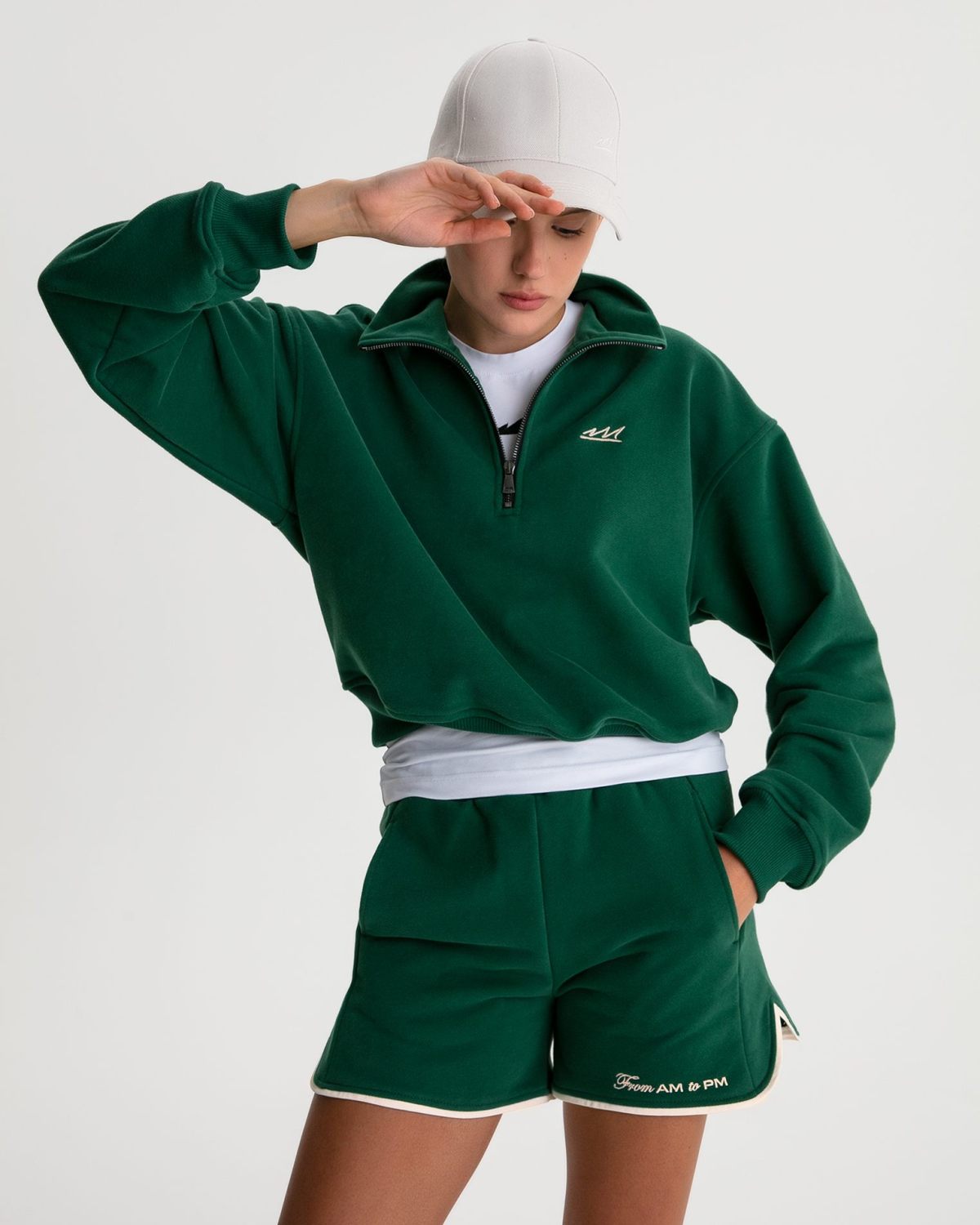 Джемпер с воротником стойкой на молнии  Classic Nikasport, W5CL32-DRK/GRN, цвет зеленый