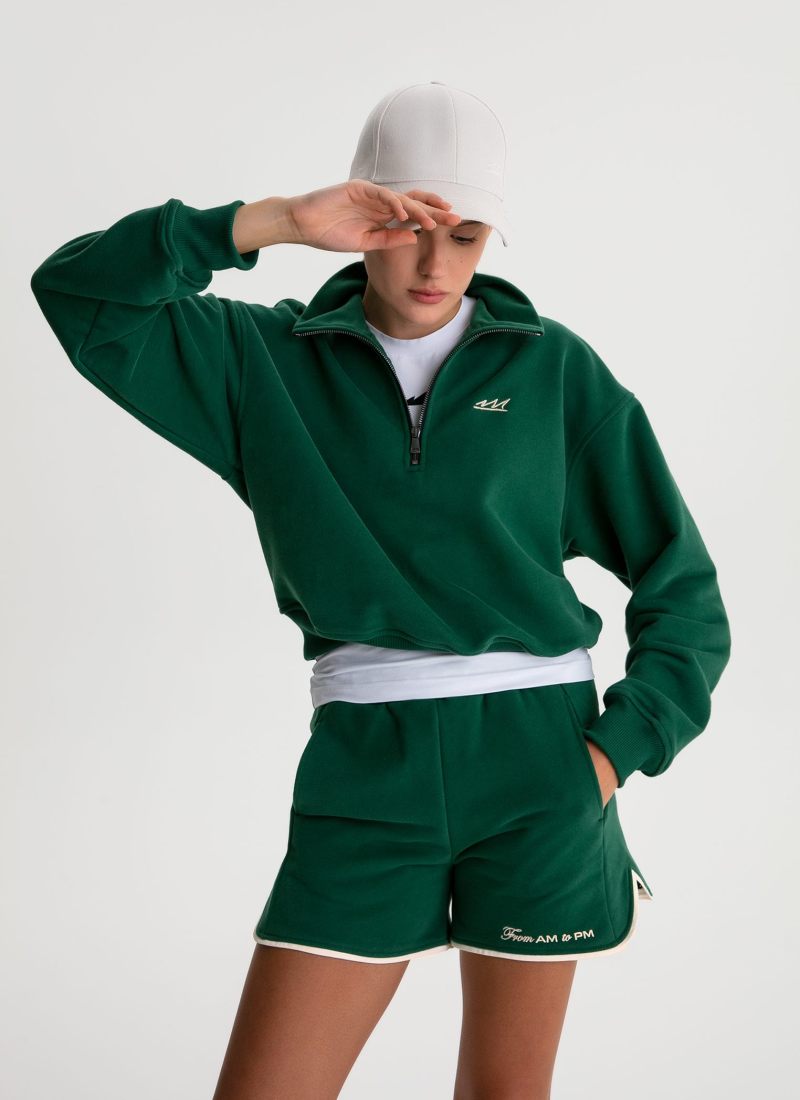 Джемпер с воротником стойкой на молнии  Classic Nikasport, W5CL32-DRK/GRN, цвет зеленый