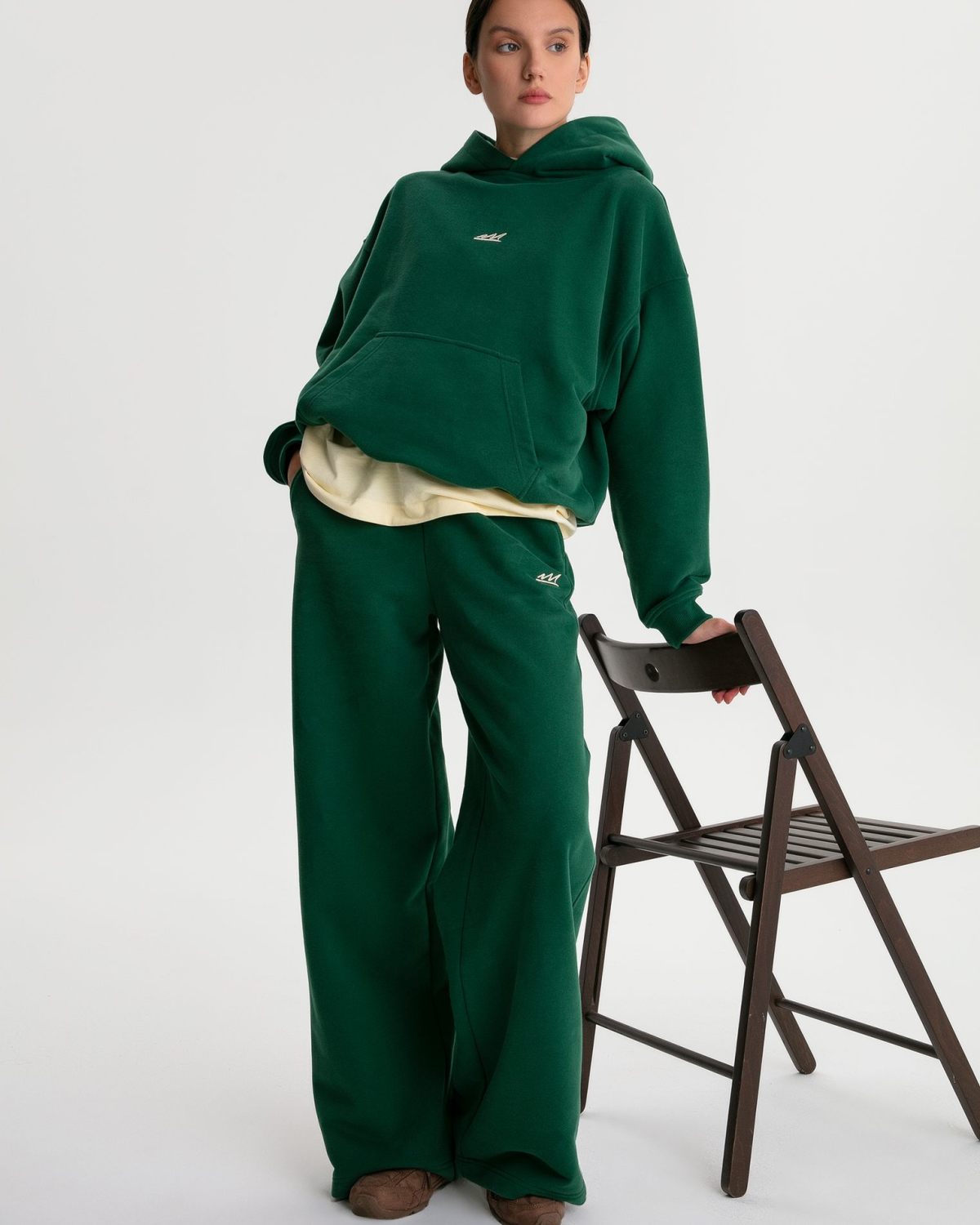 Брюки широкие Classic Nikasport, W5CL84-DRK/GRN, цвет зеленый