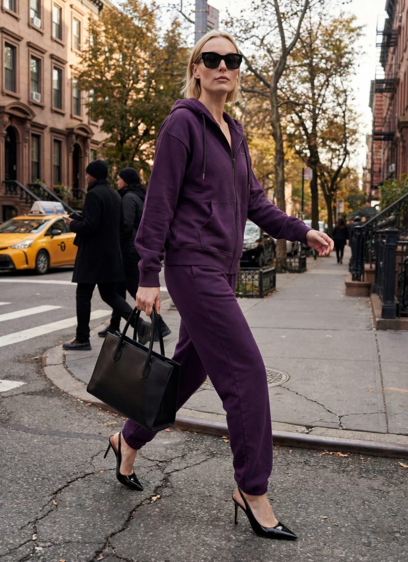 Брюки джоггеры Classic SOBOI, W5CL83-PLU, цвет сливовый