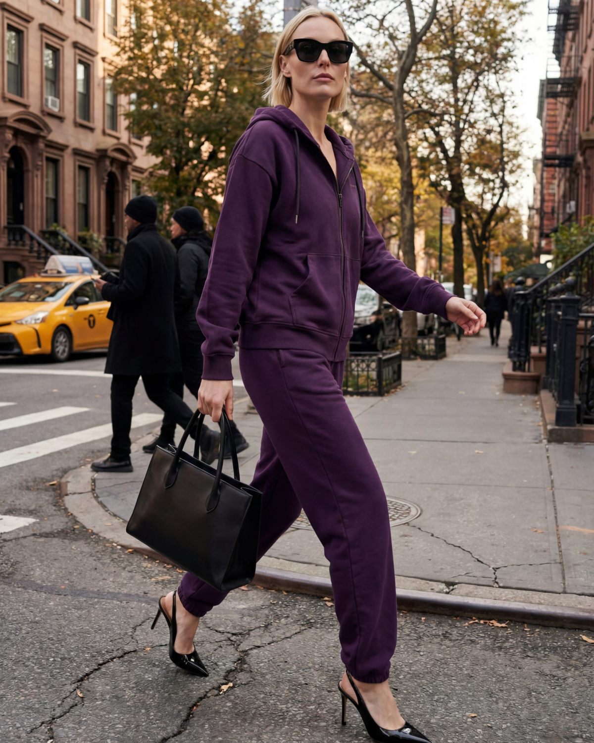 Брюки джоггеры Classic SOBOI, W5CL83-PLU, цвет сливовый