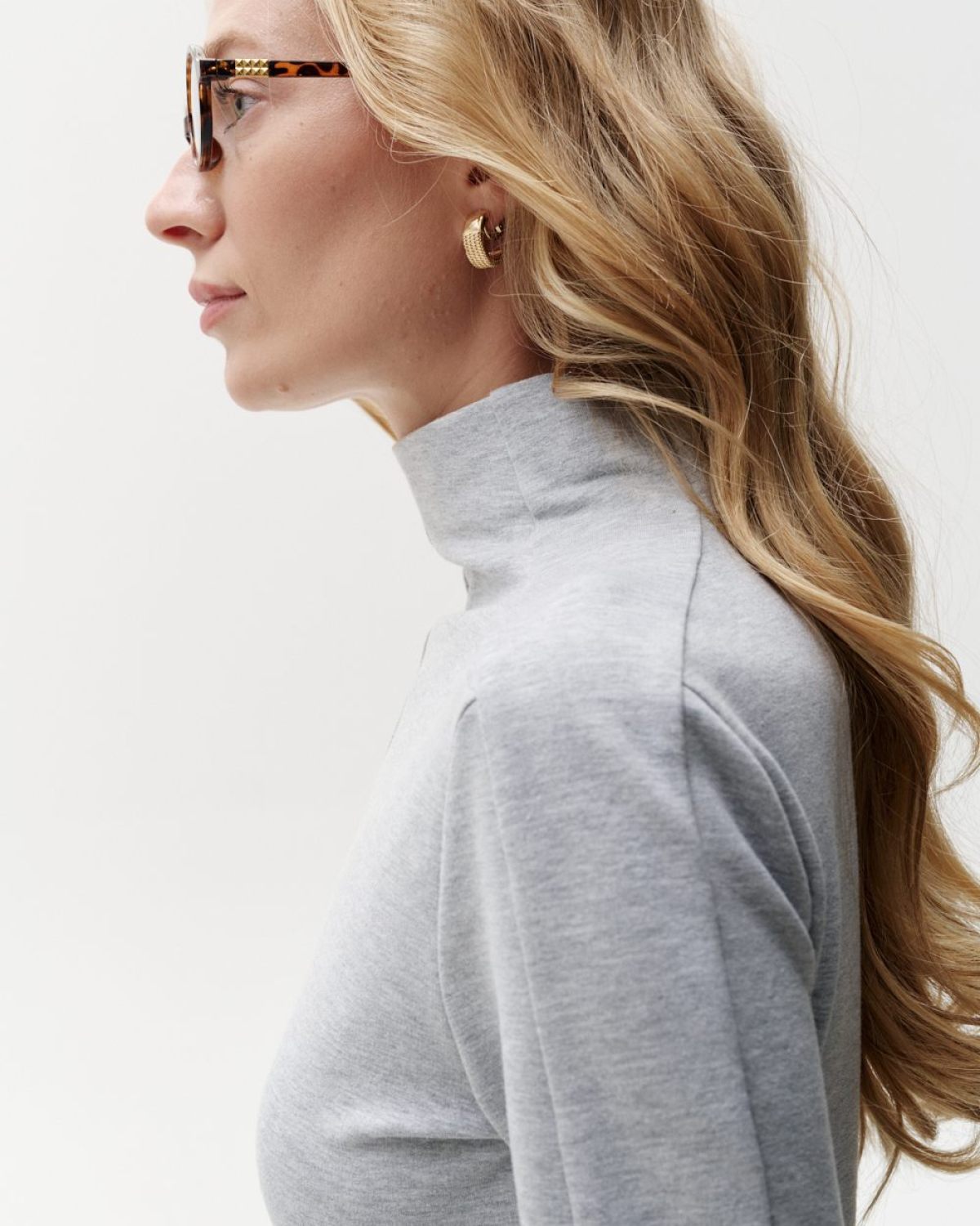 Лонгслив Slim Pure SOBOI, W5CLP48-GRY, цвет серый