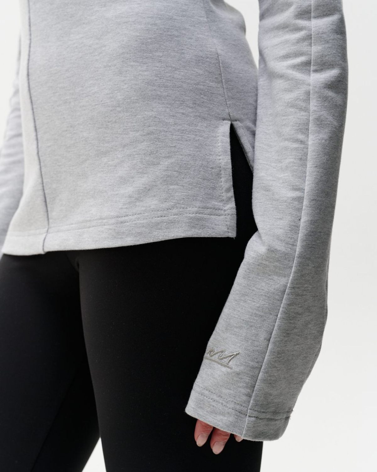 Лонгслив Slim Pure SOBOI, W5CLP48-GRY, цвет серый