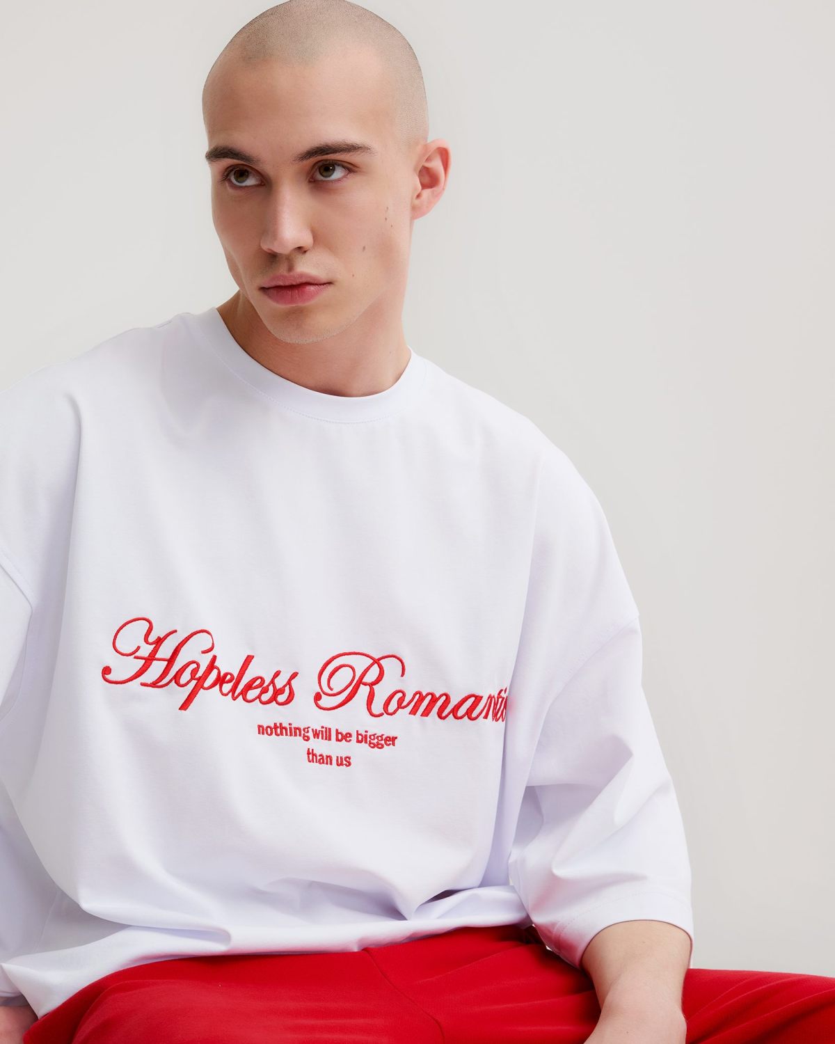 Футболка Oversize Valentine SOBOI, U2VD47-WHT, цвет белый