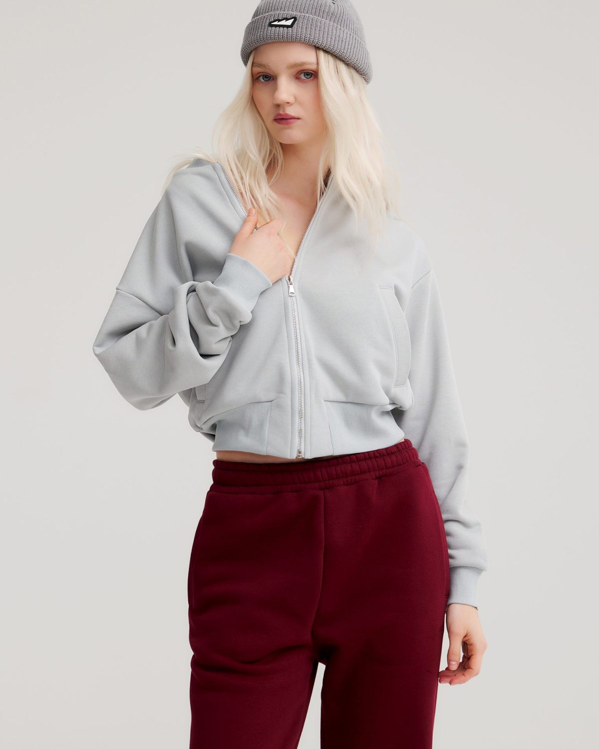 Джемпер на молнии Oops Nikasport, W4OPS31-GRY, цвет серый