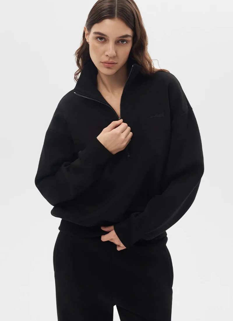 Утепленный джемпер с воротником стойкой на молнии Classic Nikasport, CL27-W11-BLK, цвет черный