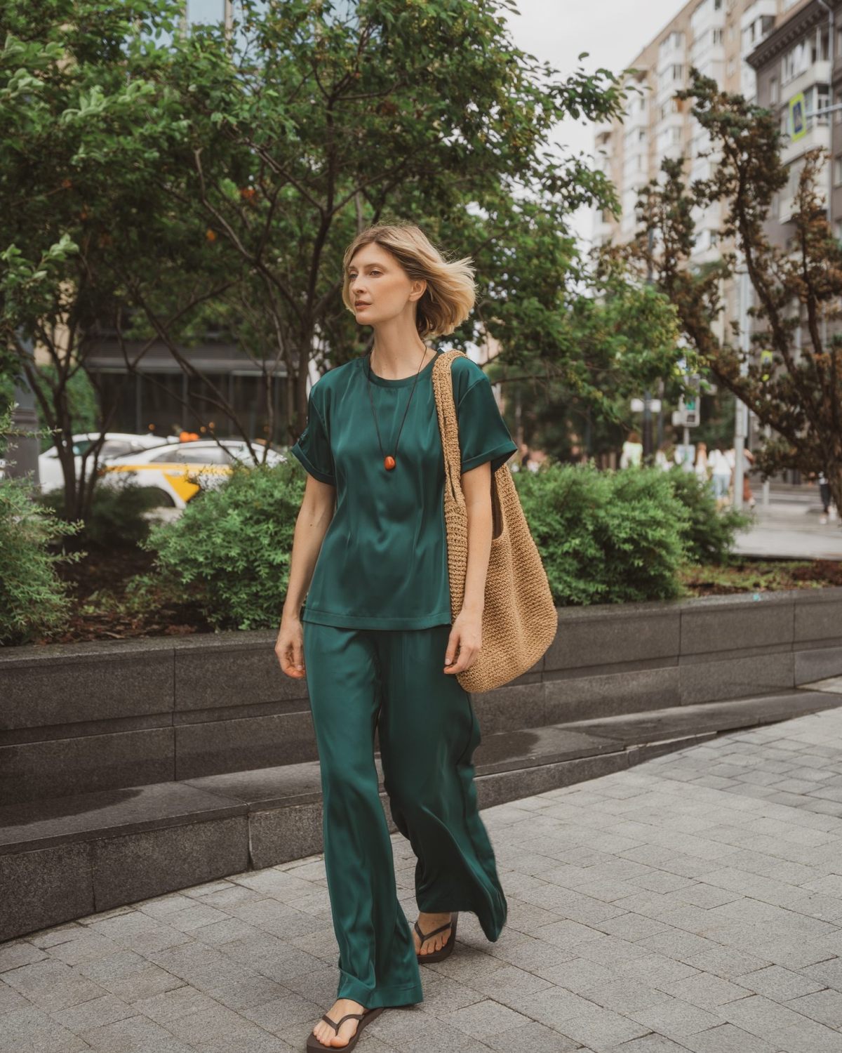 Брюки широкие Gardenika Nikasport, W3GN84-DRK/GRN, цвет зеленый