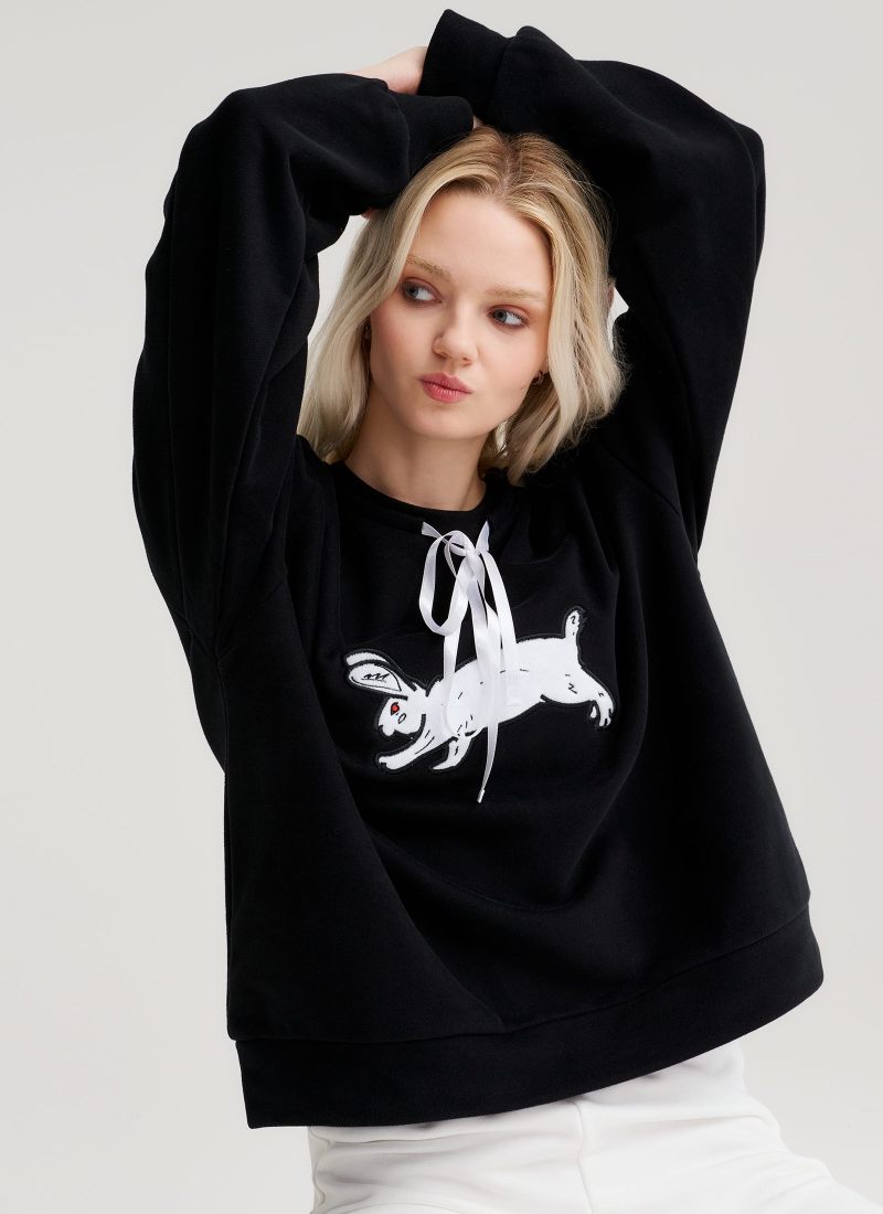 Свитшот с бантиком Villains Academy Nikasport, W3VA33-BLK, цвет черный