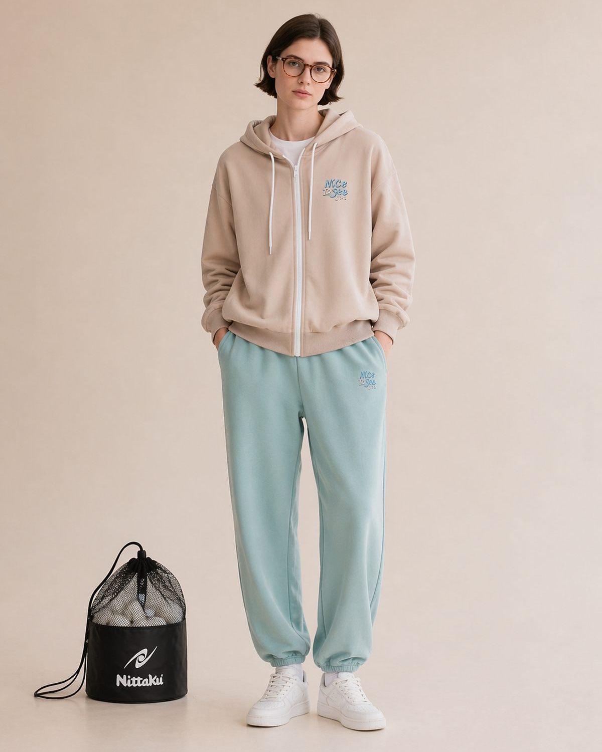 Худи на молнии SOBOI, W4SN34-CAP, цвет капучино