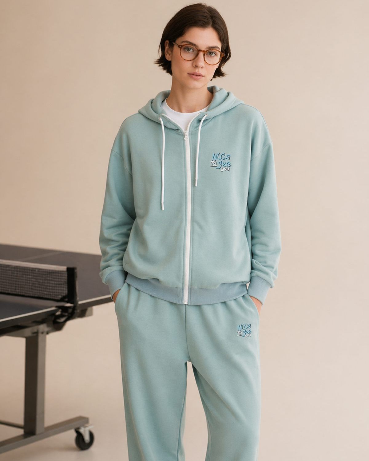 Худи на молнии SOBOI, W4SN34-MNT, цвет мятный