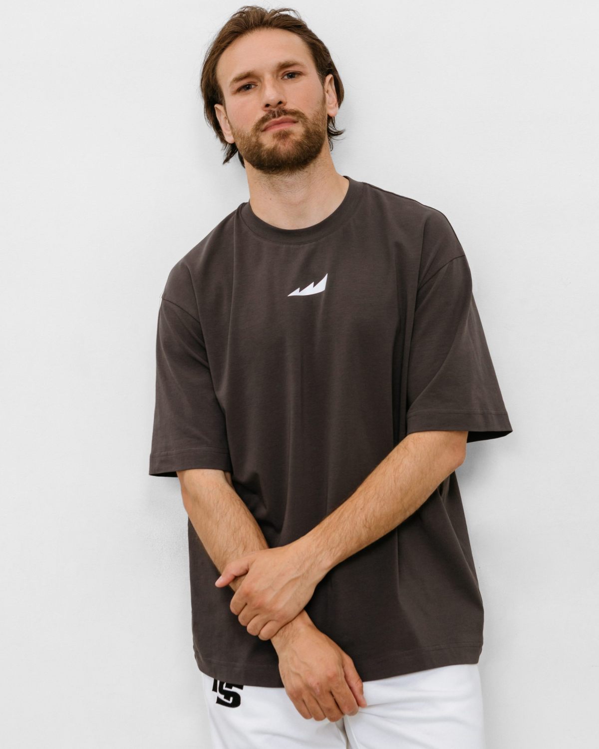 Футболка Oversize Beige&Grey Nikasport, BG12-M11-DRK/GRY, цвет темно-серый