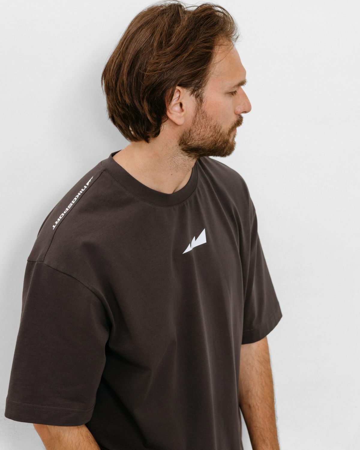 Футболка Oversize Beige&Grey Nikasport, BG12-M11-DRK/GRY, цвет темно-серый